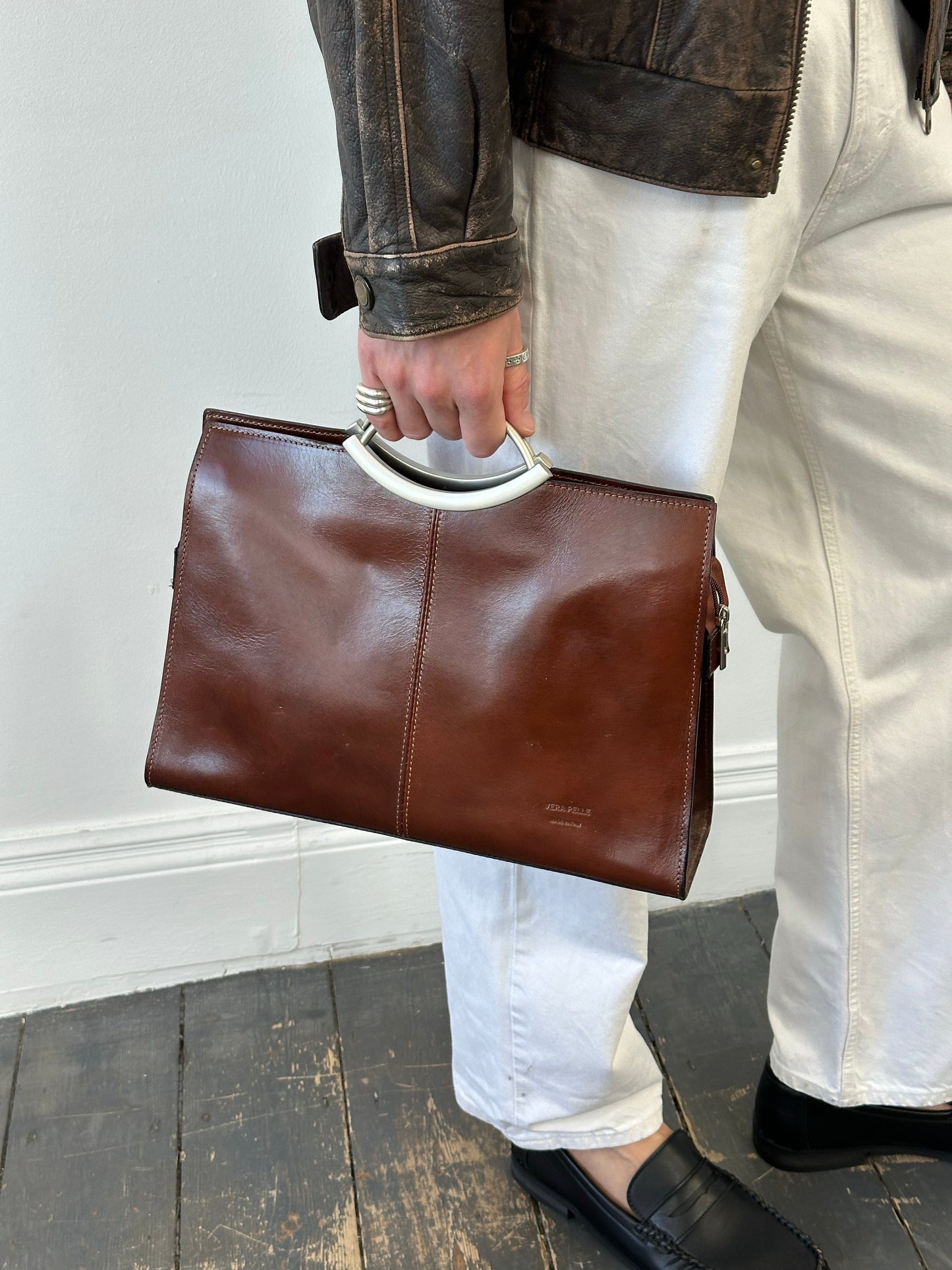 Italian Vintage 1990s Leather Crossbody Bag