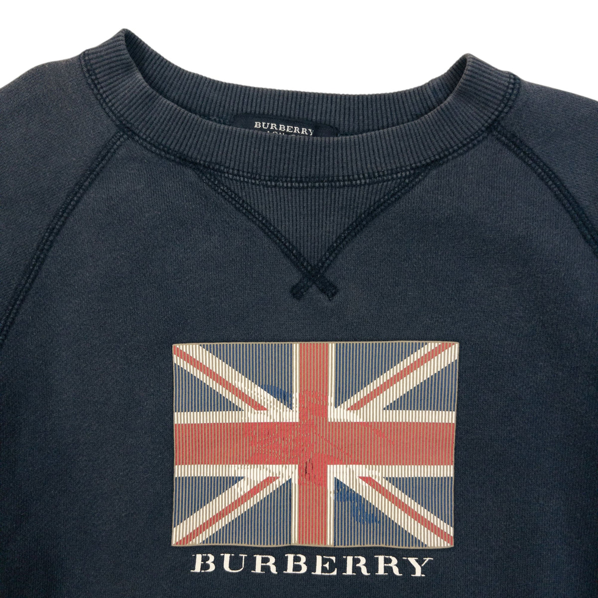 Vintage 2000s Burberry Union Jack Graphic Sweatshirt Womens Size XXS | XXS, Navy