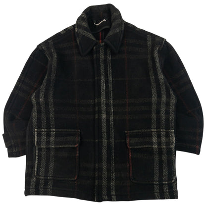 Vintage 2000s Burberry Nova Check Wool Jacket Size XL | XL, Black