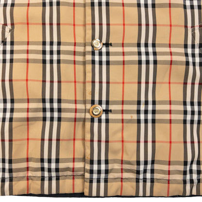 Vintage 90s Burberry Nova Check Quilted Reversible Jacket Size M | Medium, Beige