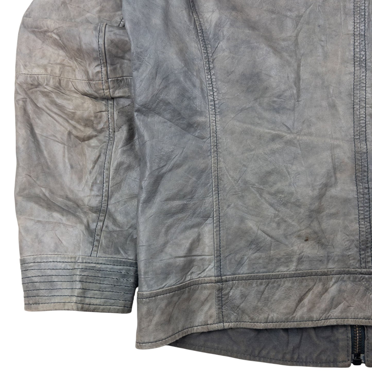 Vintage Hugo Boss Zip Up Leather Jacket Size M