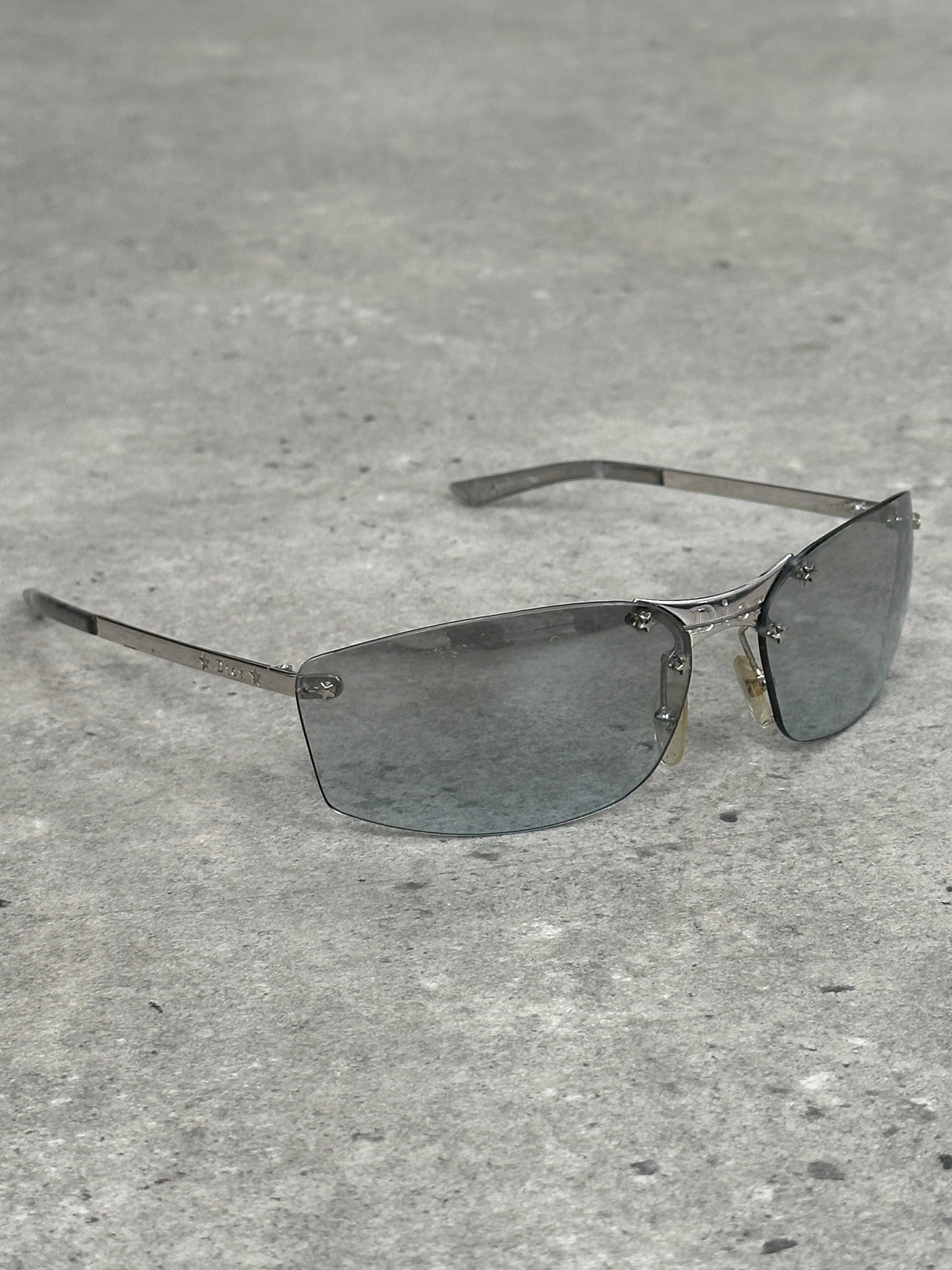 Christian Dior 1990s Mini Pop Rimless Logo Sunglasses