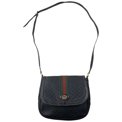 Vintage 80s Gucci Monogram Leather Crossbody Bag