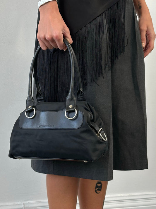 Emporio Armani 2000s Nylon Monogram Shoulder Bag