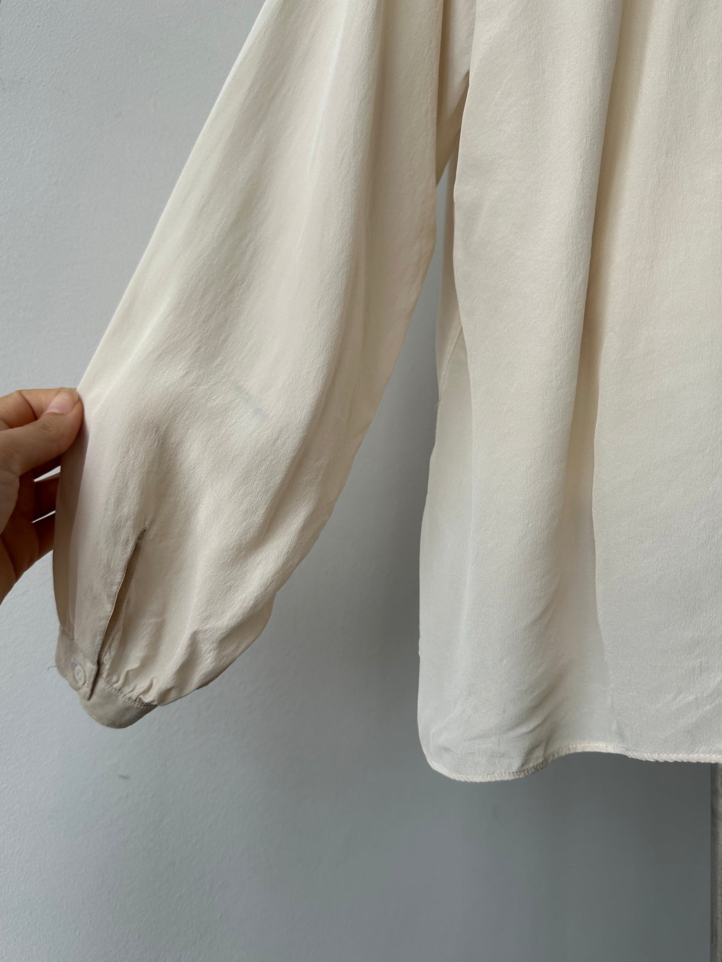 Italian Vintage 1990s Pure Silk Sheer Shirt - L