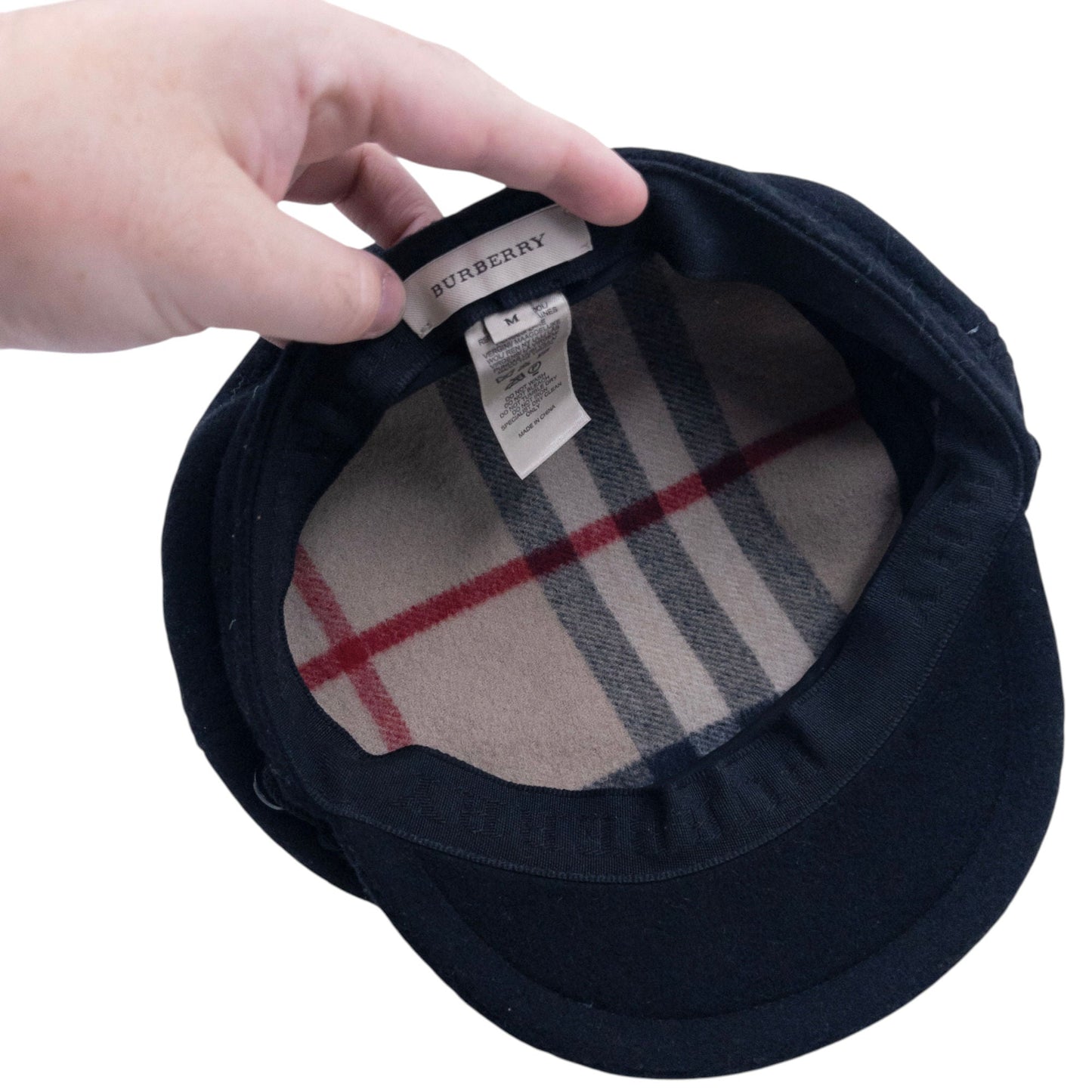 Vintage Burberry Wool Newsboy Hat Size M | O/S, Black