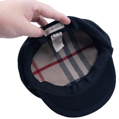 Vintage Burberry Wool Newsboy Hat Size M | O/S, Black