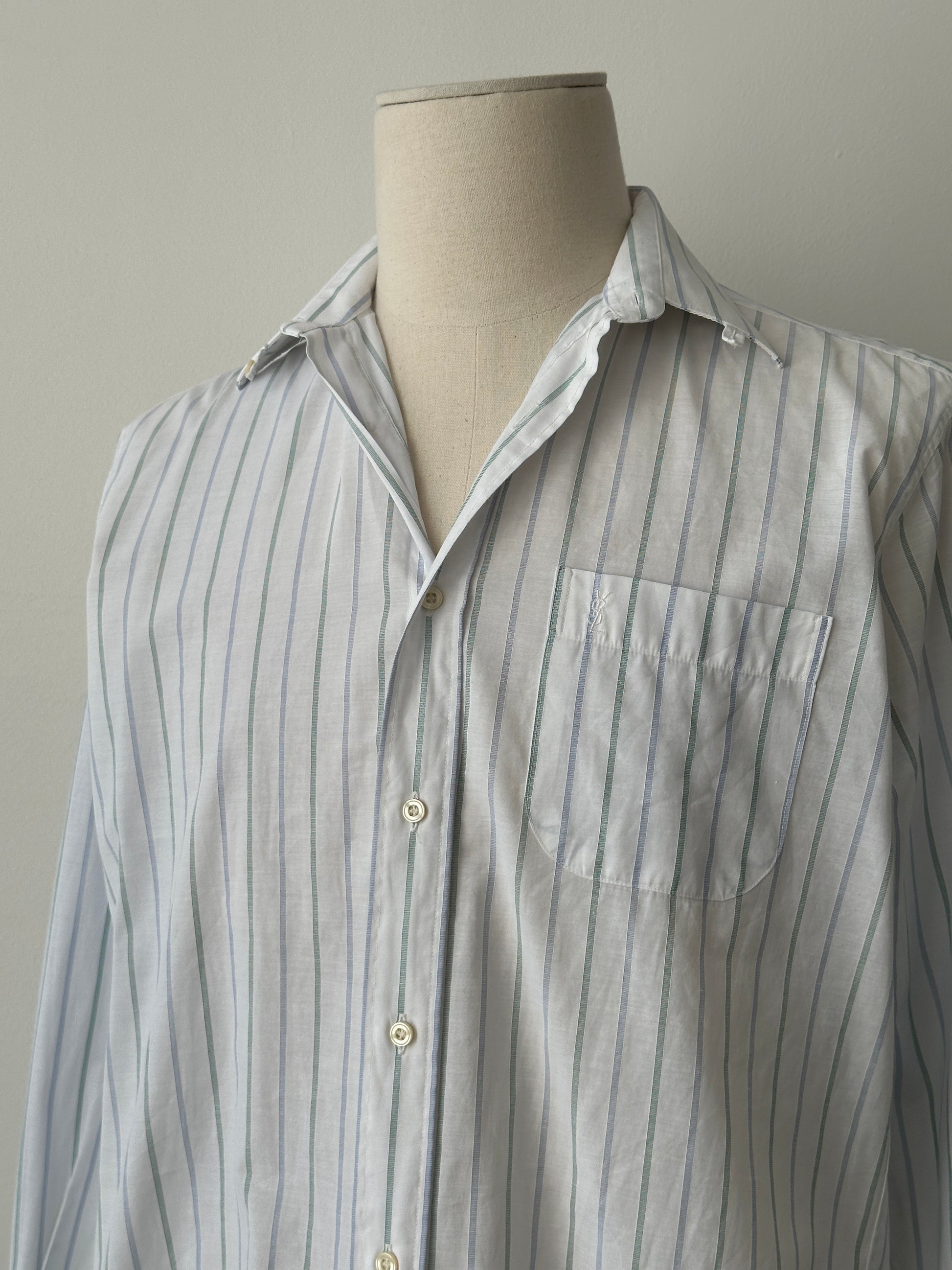 Yves Saint Laurent Pour Homme Paris 1990s Striped Shirt - S