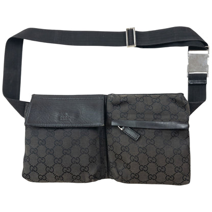 Vintage 2000s Gucci Monogram Crossbody Bag | O/S, Black