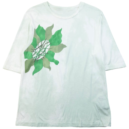 Vintage 90s Yohji Yamamoto Flower Graphic T Shirt Womens Size S | Small, Green