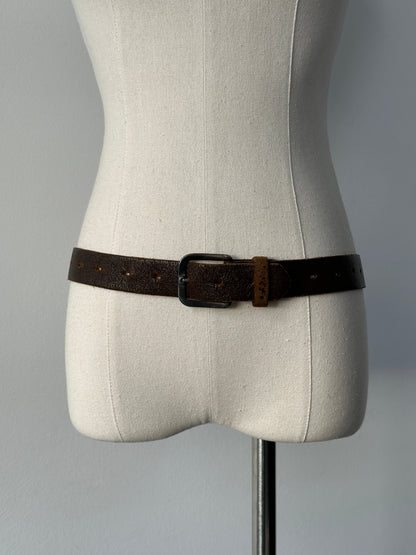 Vintage 1990s Leather Belt - One size