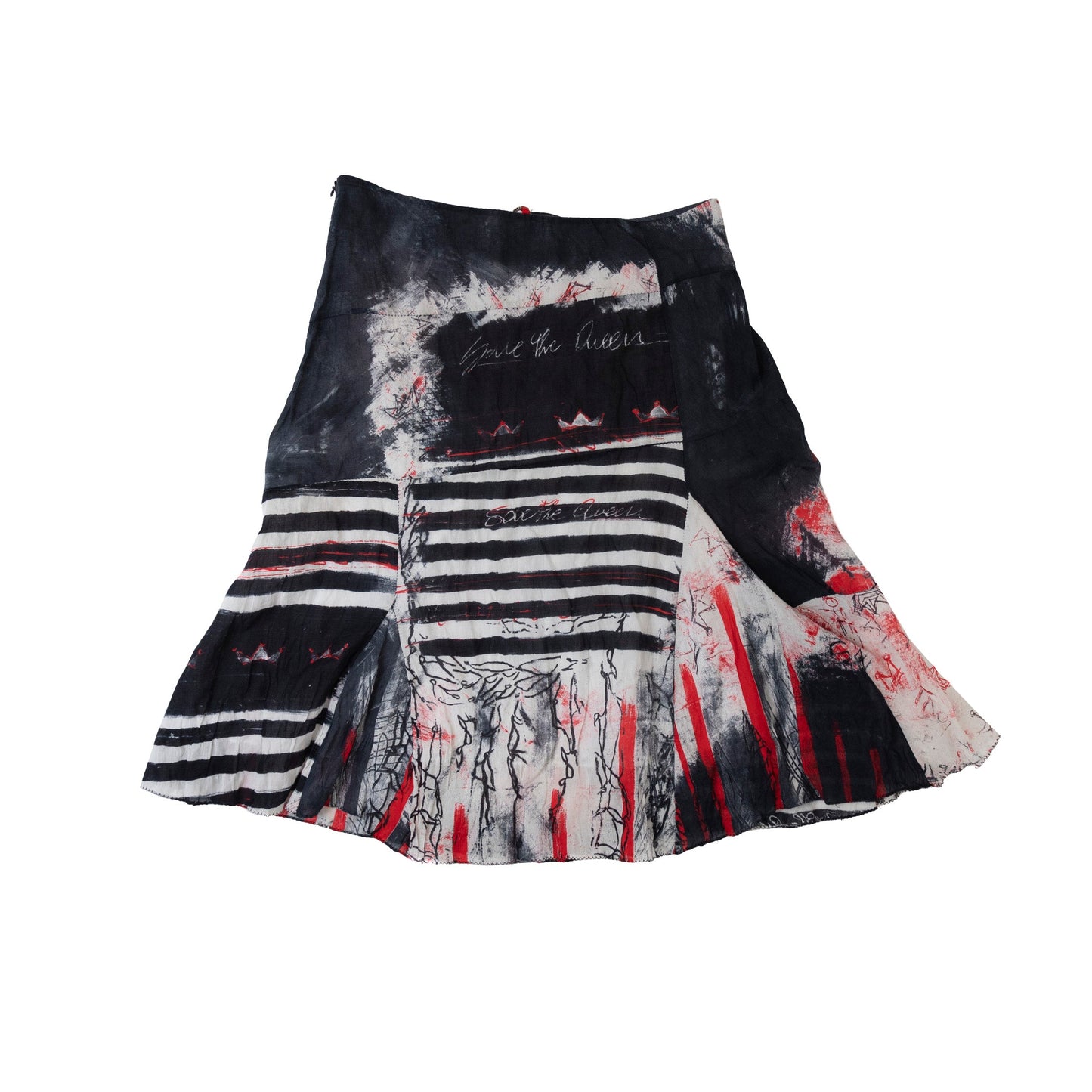Save The Queen Drawing Graphic Midi Skirt