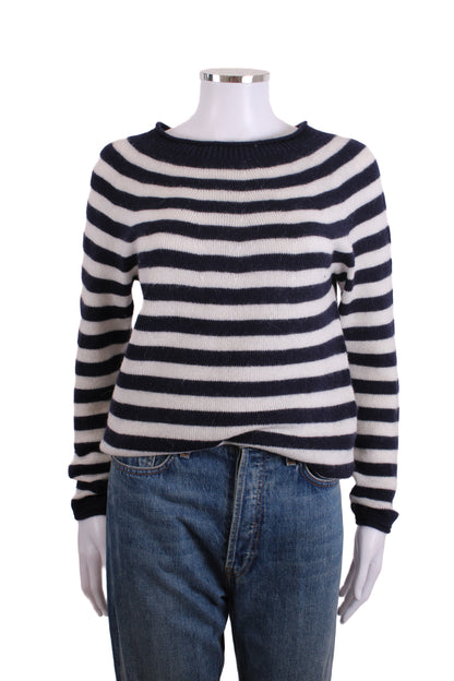 MarcCain L/S Stripe Jumper Navy/ White 8 | O/S, Navy