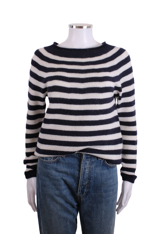 MarcCain L/S Stripe Jumper Navy/ White 8 | O/S, Navy