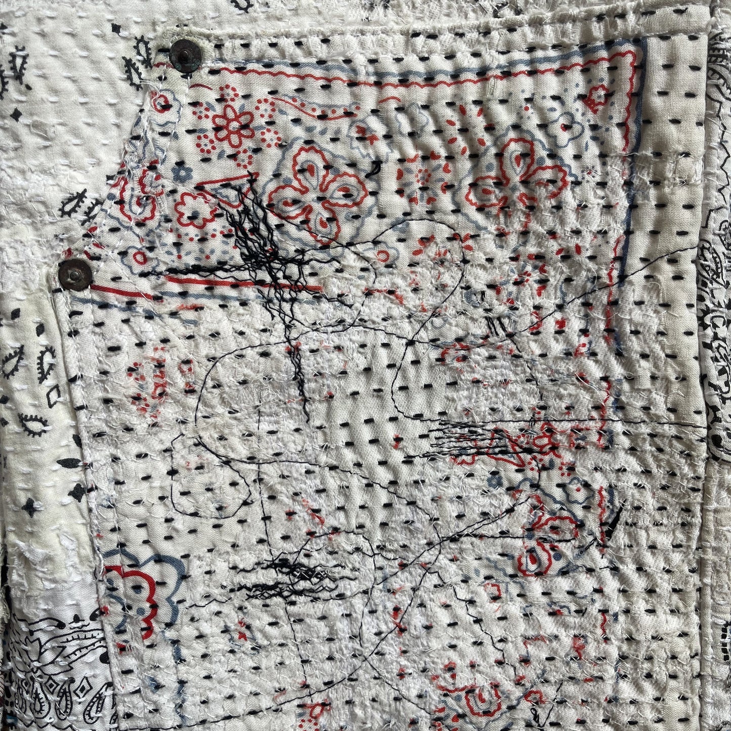 Boro Bandana Sashiko Distressed Jeans - W31"