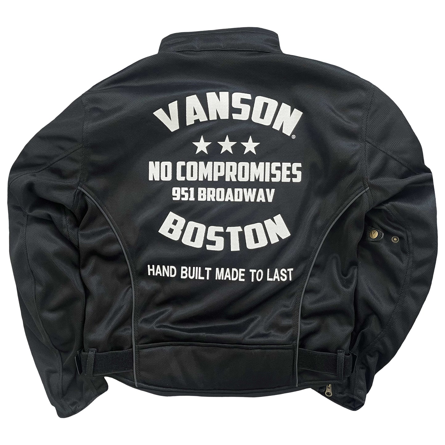 Vanson Leathers 'Trooper' Motorcycle Mesh Racer Jacket - M