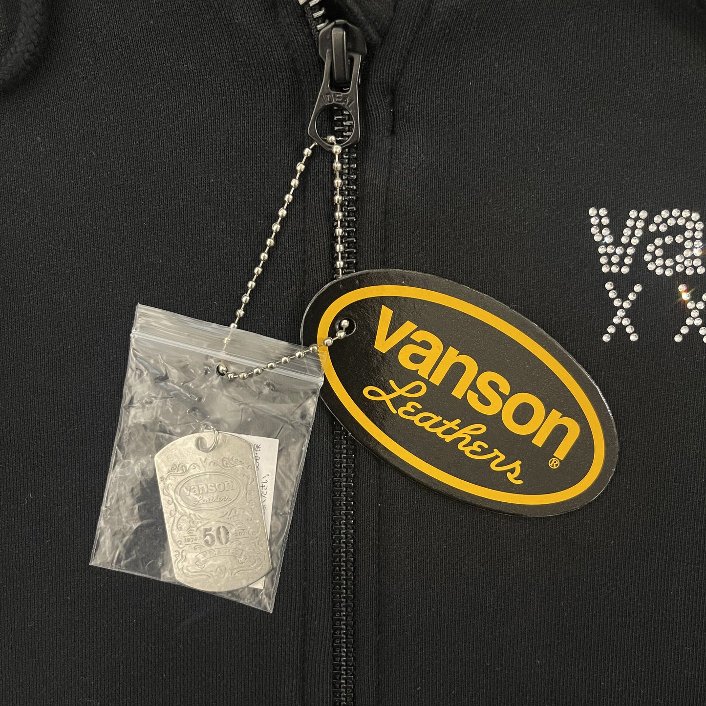 Vanson Leathers 50th Anniversary Rhinestone Skeleton Hoodie - XL | XL, Black
