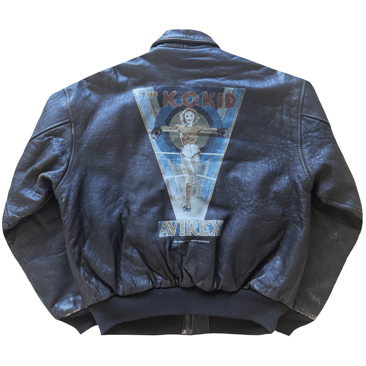 Avirex 'The K.O Kid' A2 Leather Flight Jacket - S / M | S / M, Red