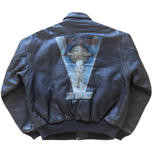 Avirex 'The K.O Kid' A2 Leather Flight Jacket - S / M | S / M, Red