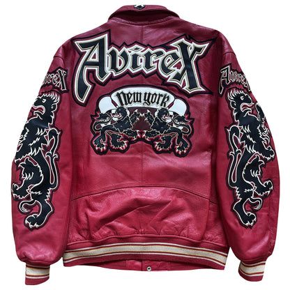 Avirex New York Lions Leather Varsity Jacket - L