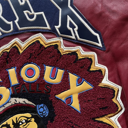Avirex 'Sioux Football Team' Leather Varsity Jacket - M