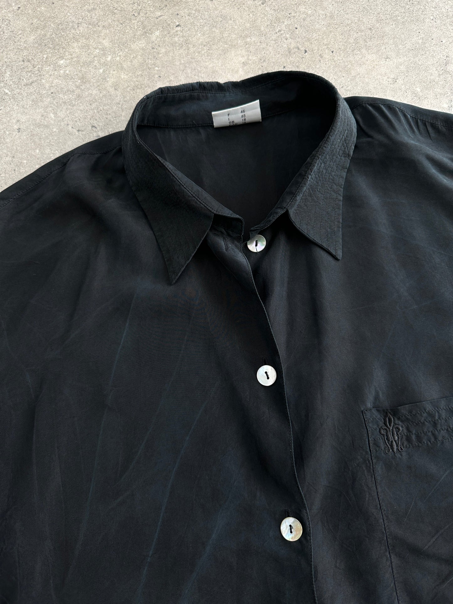 Vintage Pure Silk Short Sleeve Shirt - XL