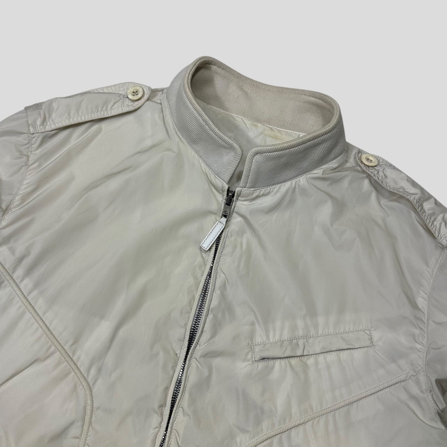 Gucci by Tom Ford 00’s Nylon Military Web Bomber Jacket - M/L | Default Title, White
