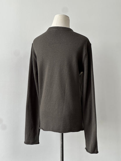 Armani Jeans 1990s Wool Logo V Neck Jumper - S