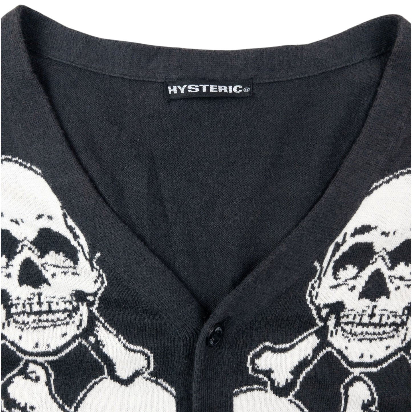 Vintage 2000s Hysteric Glamour Skull Print Cardigan Womens Size S | Small, Grey