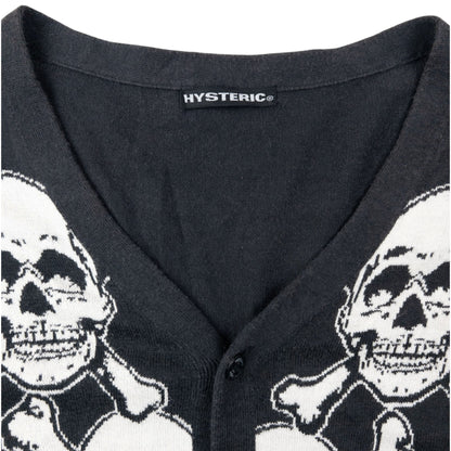 Vintage 2000s Hysteric Glamour Skull Print Cardigan Womens Size S | Small, Grey
