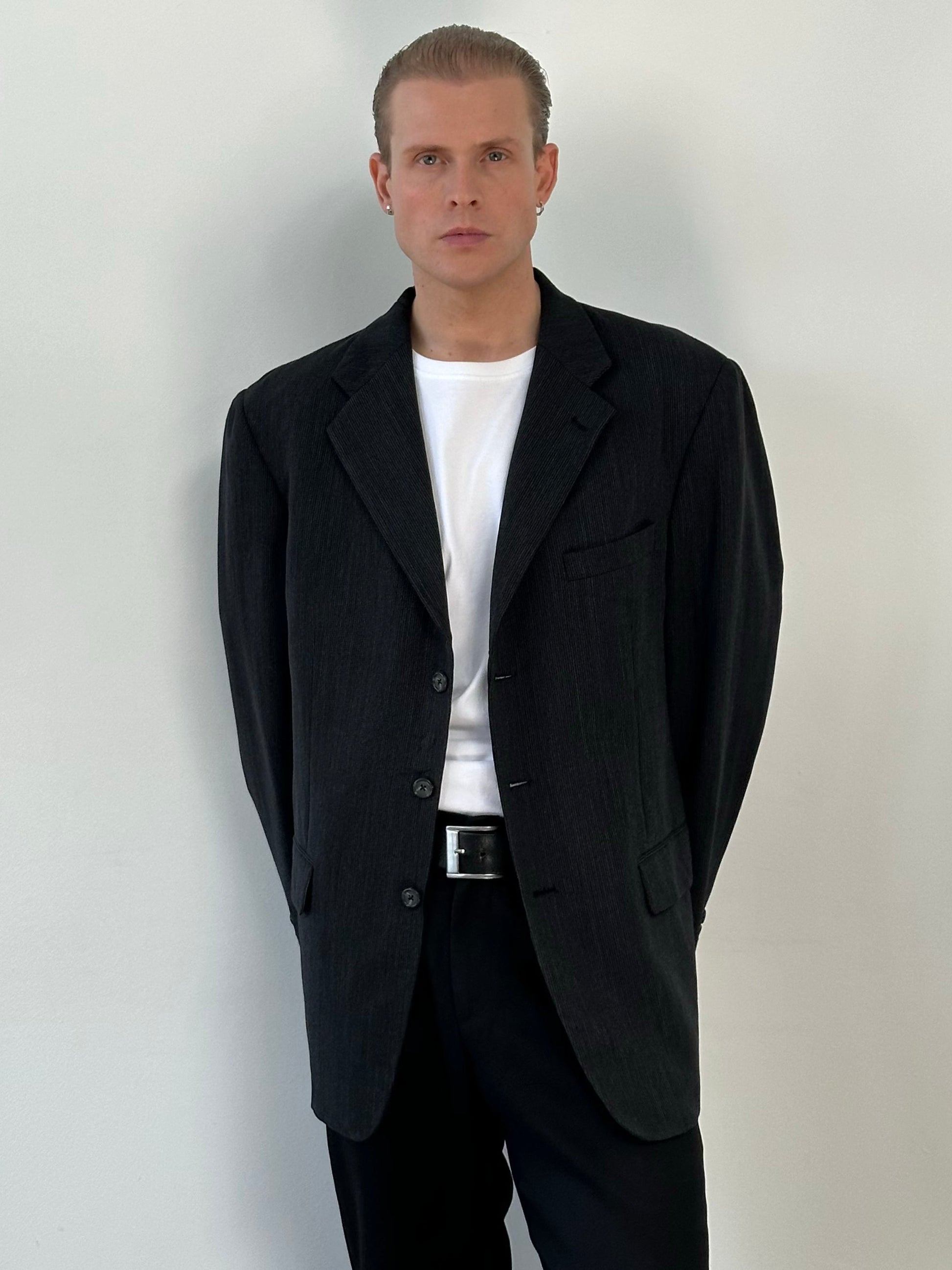 Givenchy Monsieur 1990s Wool Single Breasted Blazer - 44R