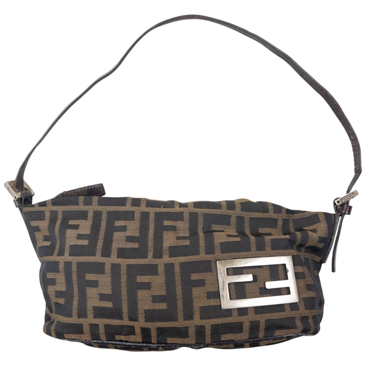 Vintage 90s Fendi Monogram Baguette Shoulder Bag | O/S, Brown