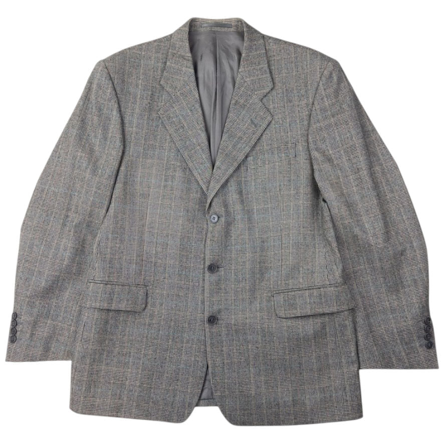 Vintage YSL Yves Saint Laurent Checkered Jacket & Trousers Suit Set Size XL