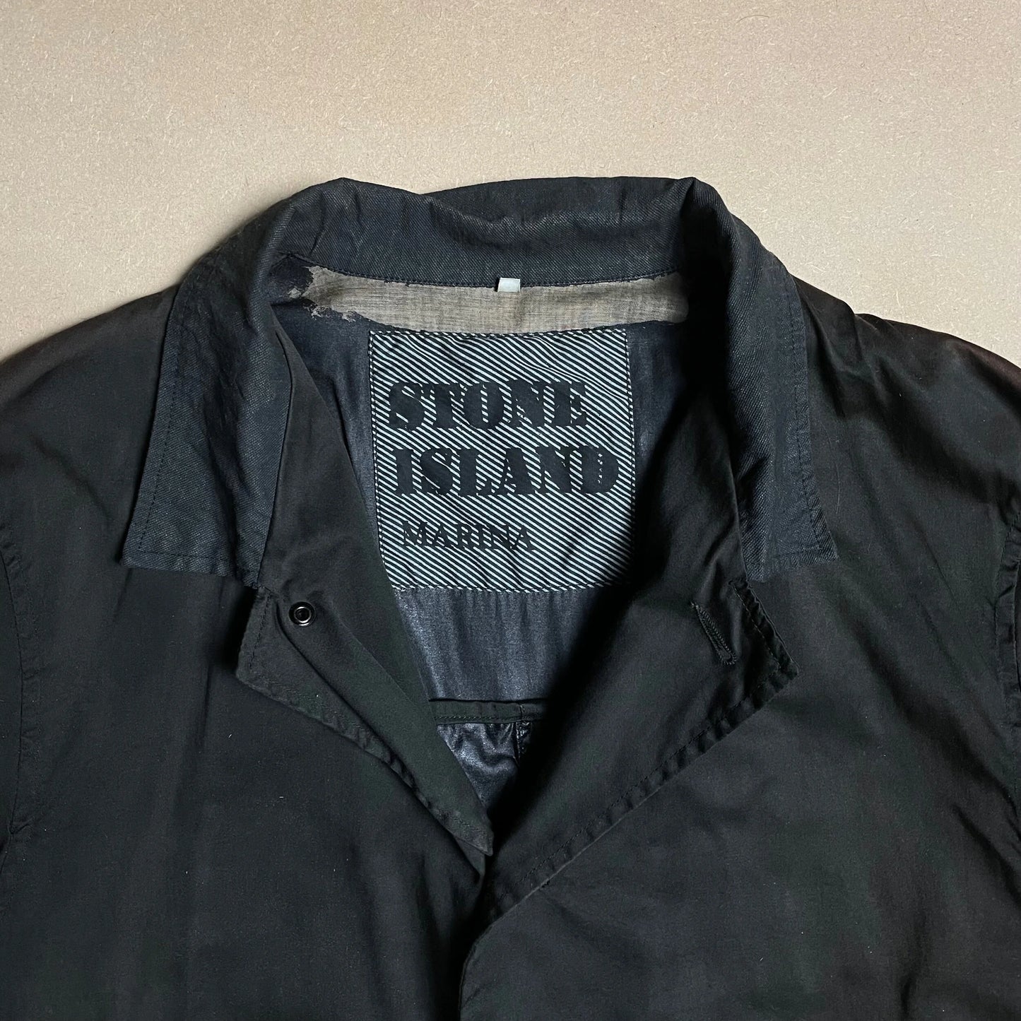 S/S 1985 Charcoal Raso Gommato Marina Rain Coat