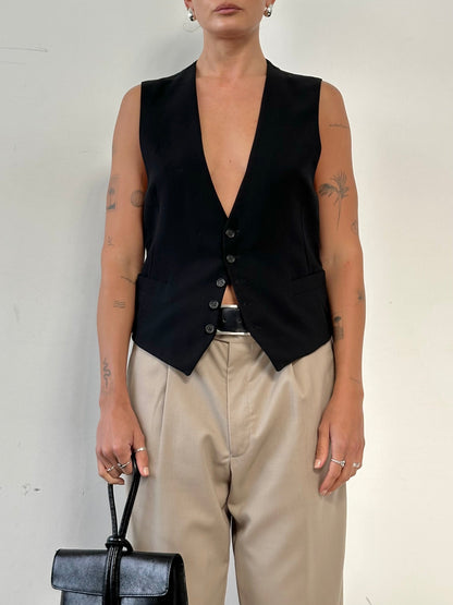 Giorgio Armani Classico Wool Tailored Waistcoat - XS/S
