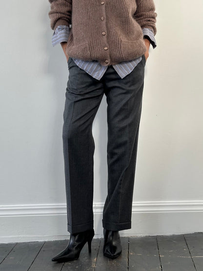 Conbipel Pure Brushed Wool Straight Leg Tailored Trousers - W30