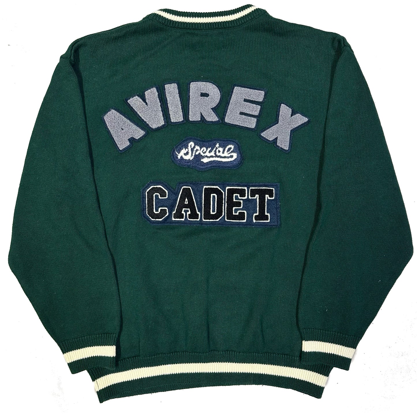 Avirex Cadet Knitted Sweatshirt In Green ( L )
