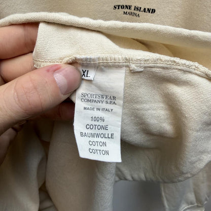 90’s Stone Island Marina Long Sleeve (XL) | Extra Large, Cream