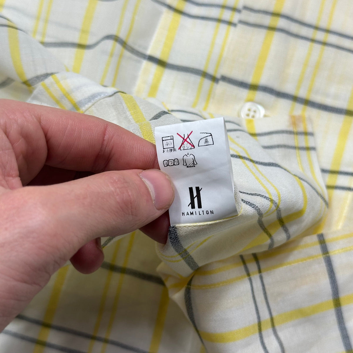 Issey Miyake IM Studios 00’s Plaid Check Sheer Cotton Cuban Shirt - M/L | Medium, Yellow