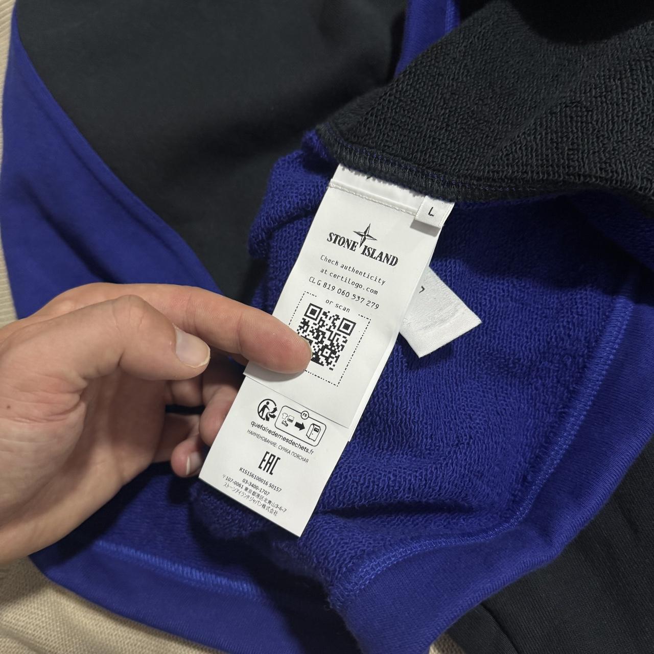 Stone Island Quarter Zip Pullover | Large, Black and Blue