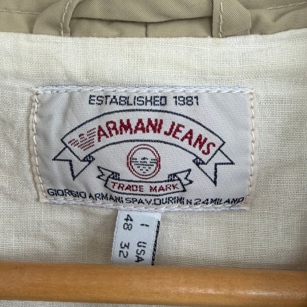 1990s armani jeans cropped jacket | O/S, Khaki