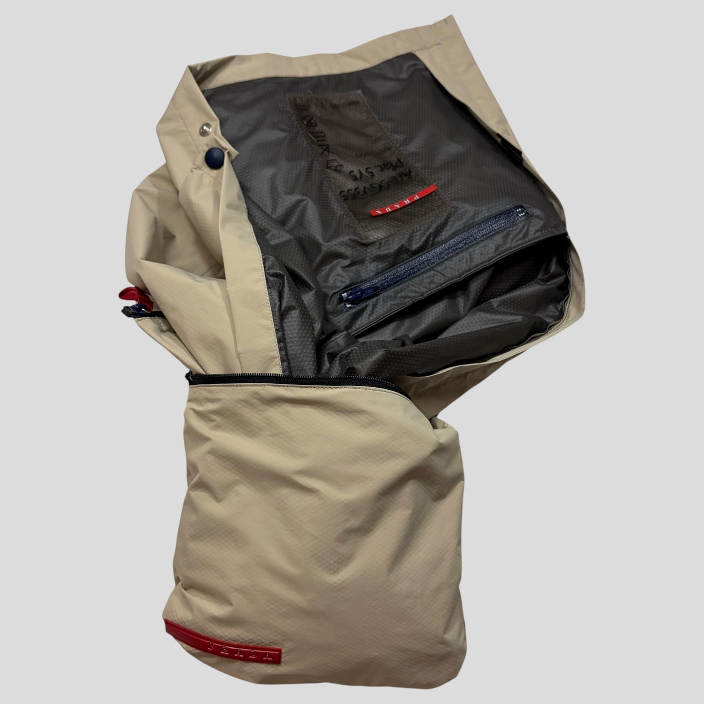 Prada Sport AW00 Goretex Backpack Strap Packable Bag Jacket - M/L | O/S, Red