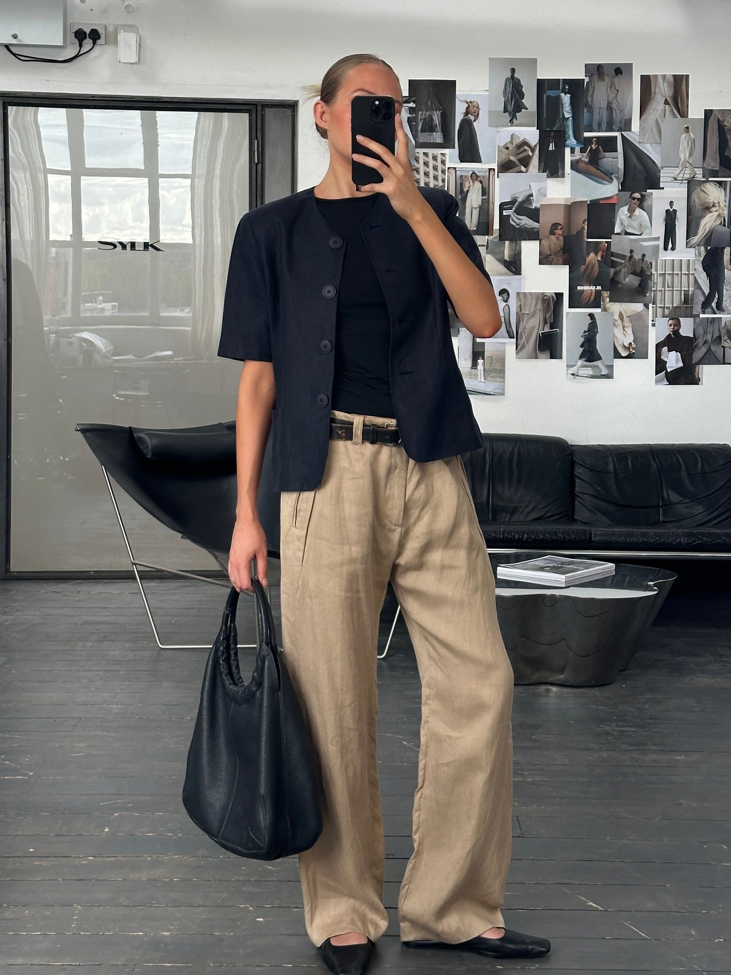 Versace 1990s Pure Ramie Wide Leg Trousers - W34