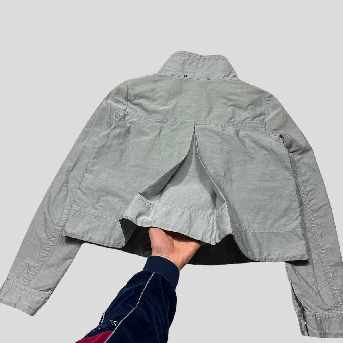 CP Company Cropped Pleated Co-nylon Jacket - IT40 (UK8) | O/S, Grey