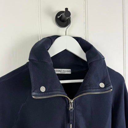 Stone Island Zip-Up Sweatshirt Navy (XXL) | XXL, Navy