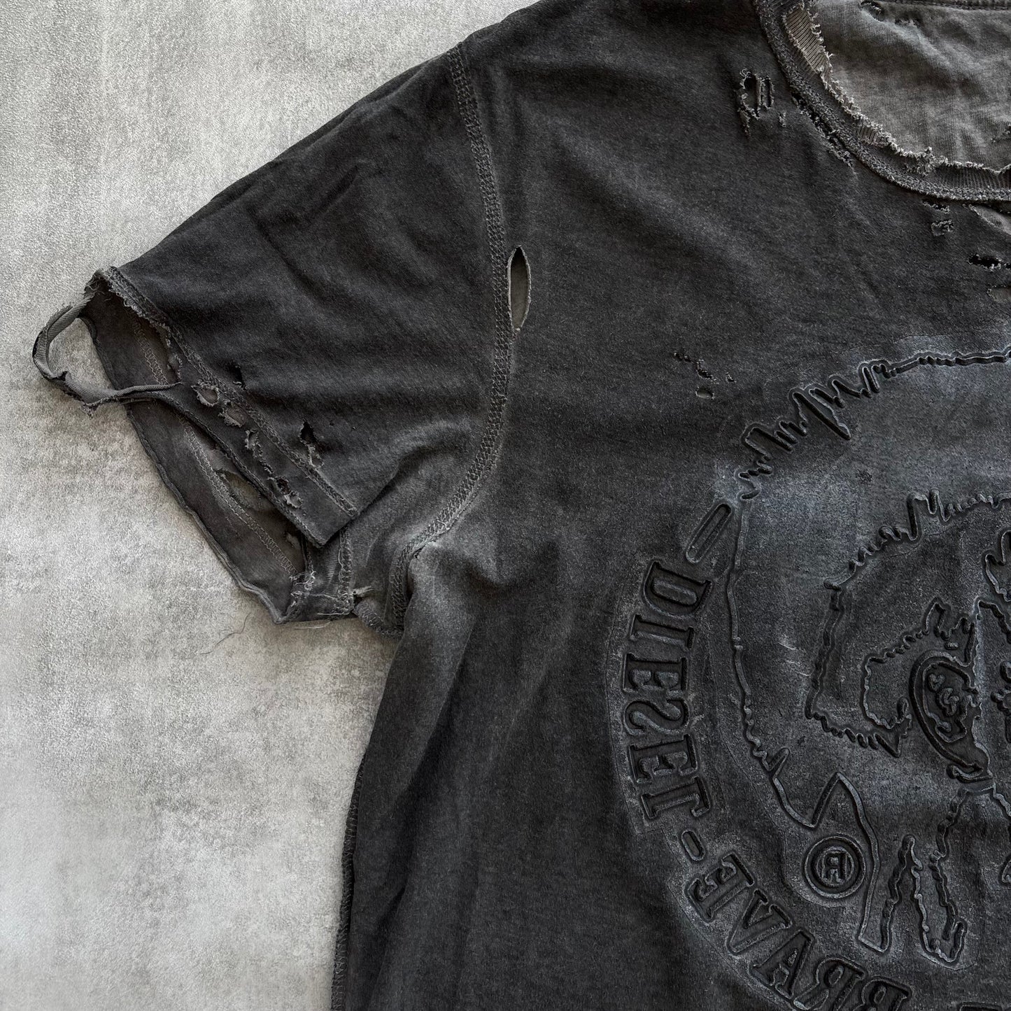 DIESEL DISTRESSED T-SHIRT | O/S, Red