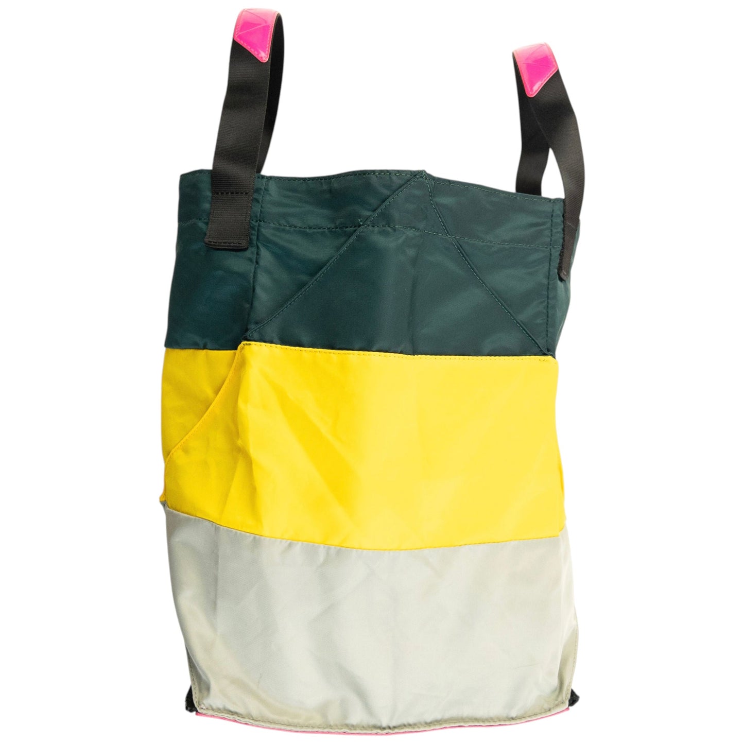 Vintage 2000s Pleats Please By Issey Miyake Packable Tote Handbag | O/S, Green, Yellow, Pink