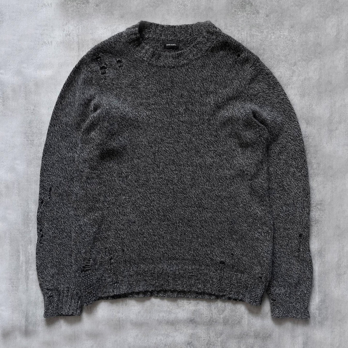 DIESEL DISTRESSED KNIT JUMPER | O/S, Grey