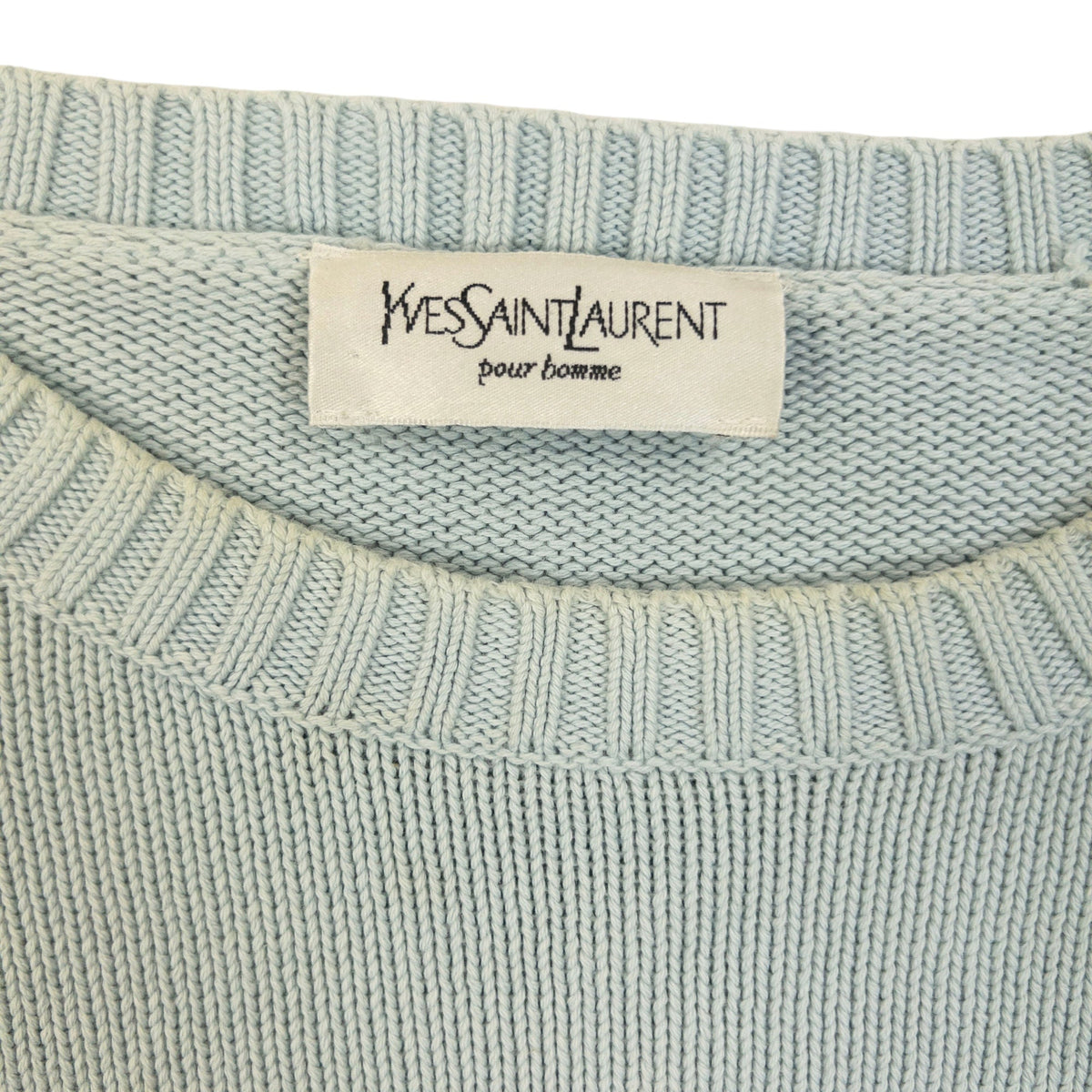 Vintage 2000s YSL Yves Saint Laurent Knit Jumper Size L | Large, Blue