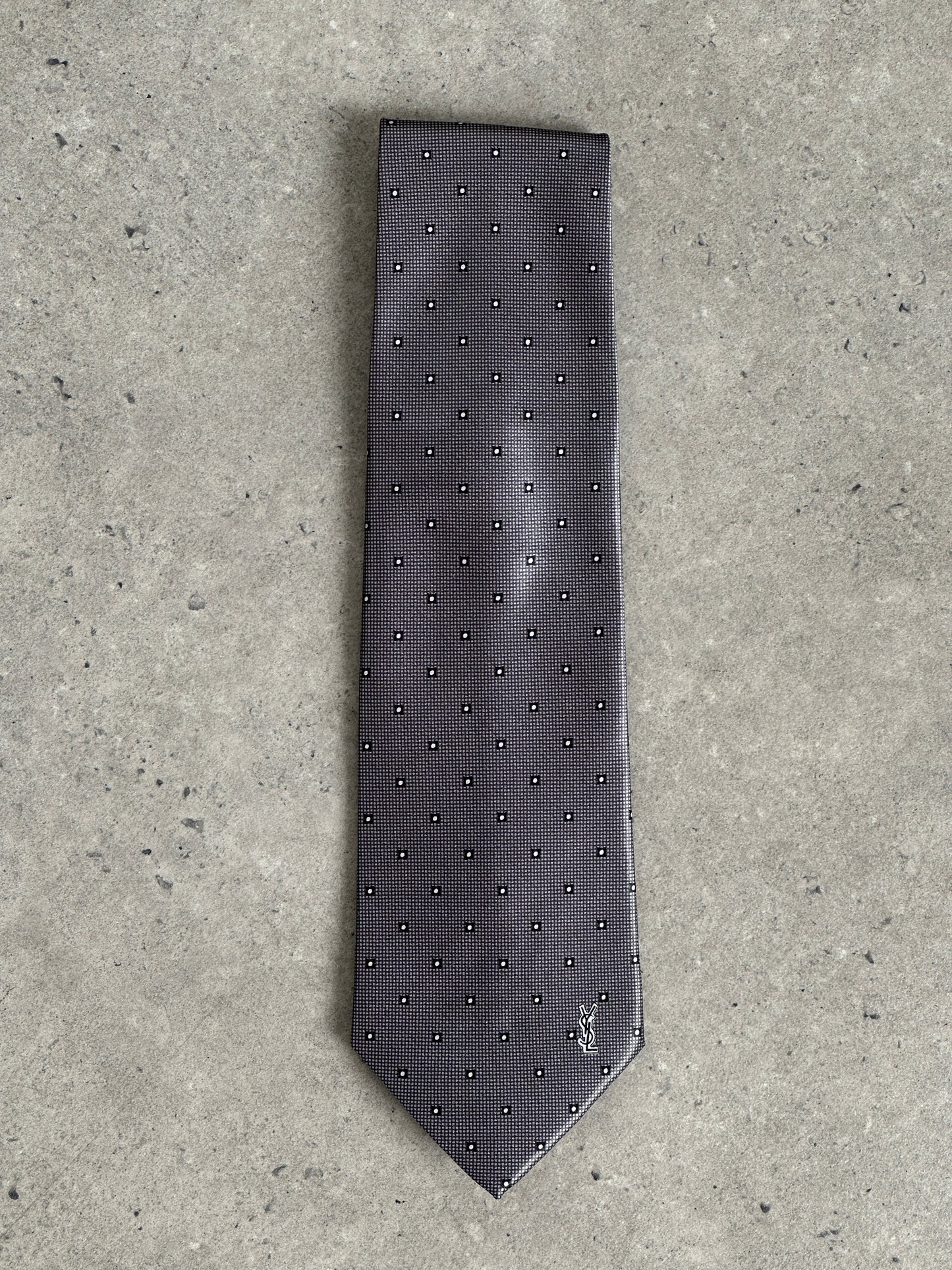 Yves Saint Laurent 1990s Pure Silk Logo Tie